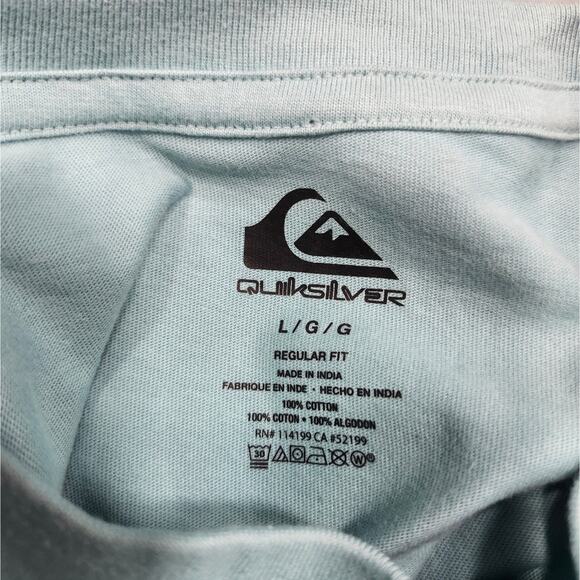 ❤️NWT❤️ Quiksilver Men's Light Blue Short Sleeve Tee - Picture 8 of 8
